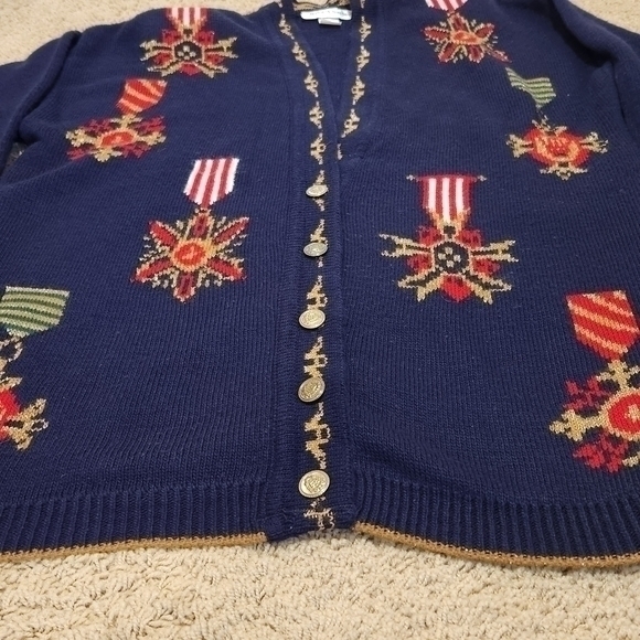 VTG Norton McNaughton Decorative Holiday Christmas Sweater Nautical Shoulder pad - Picture 4 of 9